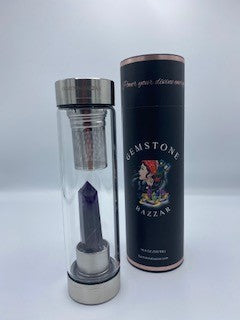 Dreamy Cheveron Amethyst Crystal Infused Water Bottle