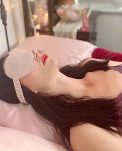 Luxurious Real Silk With Rose Quartz Crystal Pebbles Self-Love Eye Mask